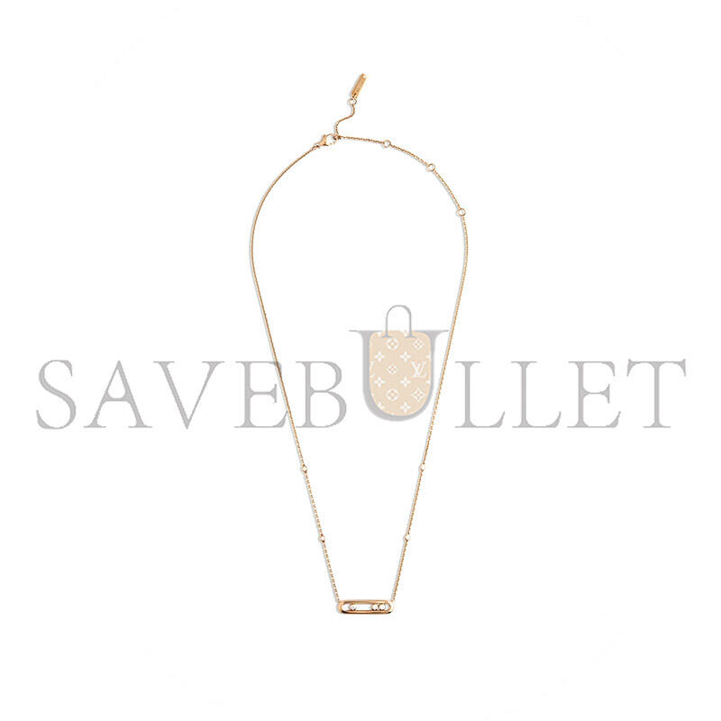 Mes1kaa baby move 18k rose gold necklace with d1am0nds